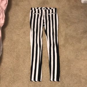 cute black and white striped jeans